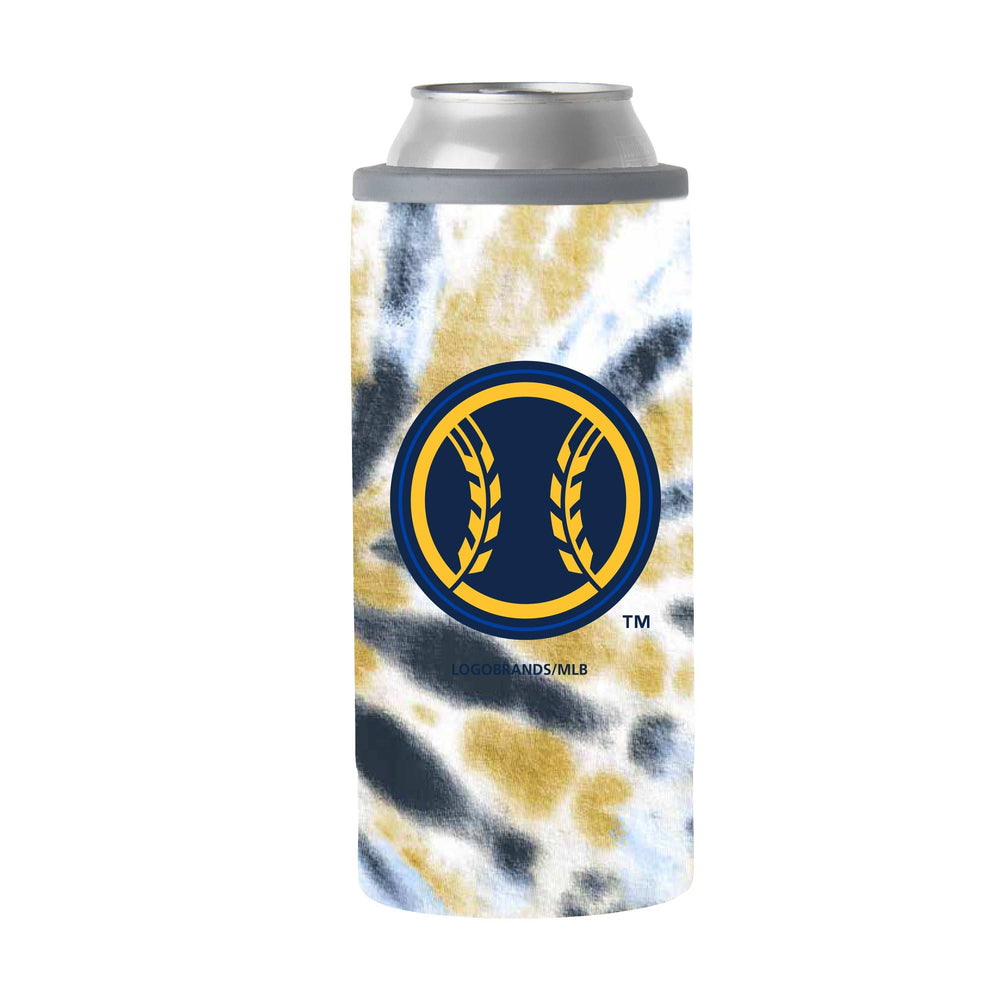 Milwaukee Brewers 12oz Tie Dye Slim Can Coolie - Logo Brands - Flyclothing LLC