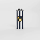 Milwaukee Brewers 12oz Striped Powdercoat SlimCan Coolie - Logo Brands - Flyclothing LLC
