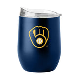 Milwaukee Brewers 16oz Letterman Powder Coat Curved Bev - Logo Brands - Flyclothing LLC