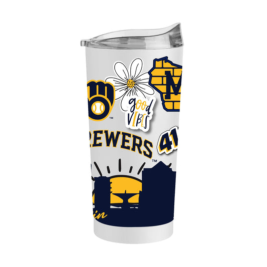 Milwaukee Brewers 20oz Native Powder Coat Tumbler - Logo Brands - Flyclothing LLC
