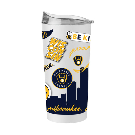 Milwaukee Brewers 20oz Native Powder Coat Tumbler - Logo Brands - Flyclothing LLC