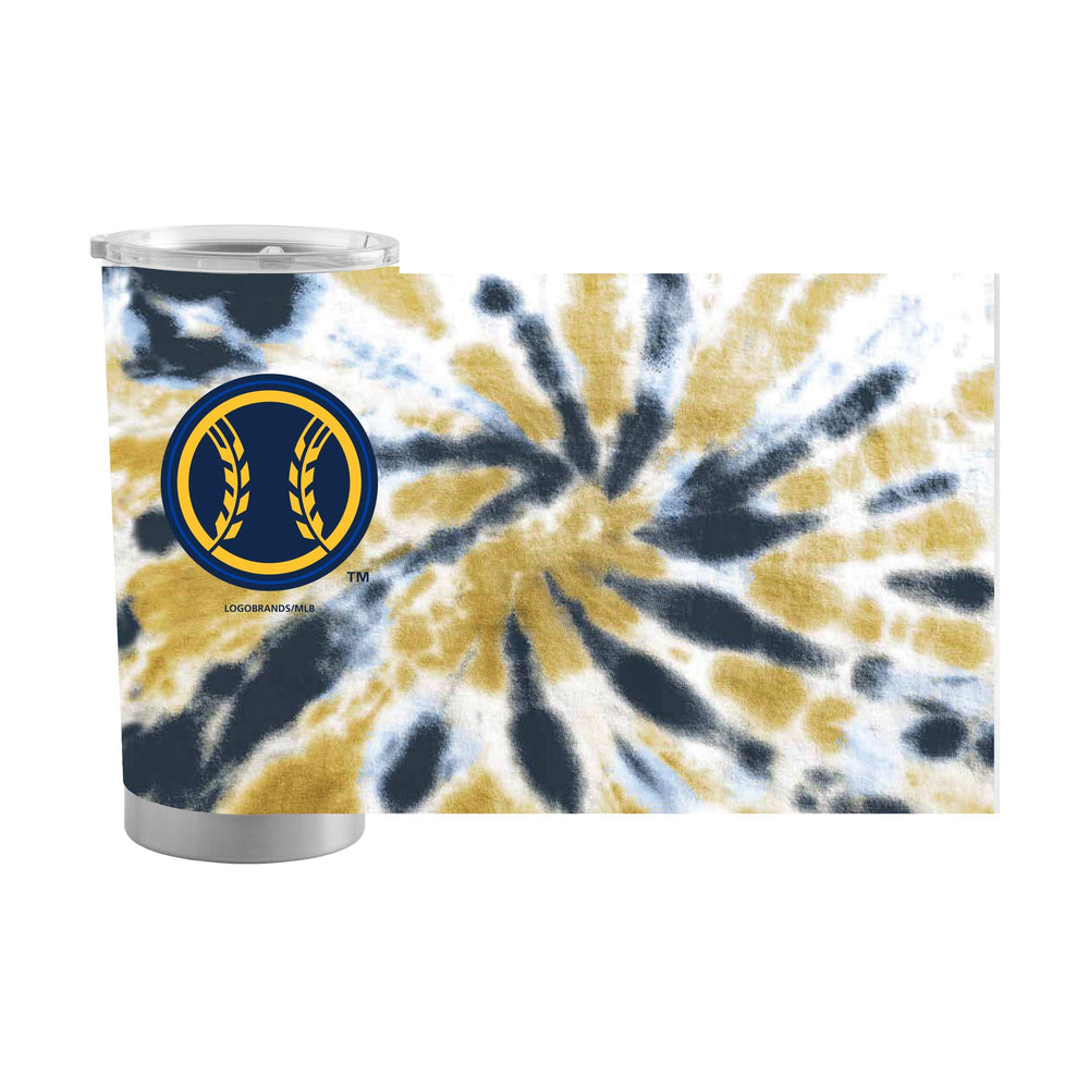 Milwaukee Brewers 20oz Tie Dye Stainless Steel Tumbler - Logo Brands - Flyclothing LLC