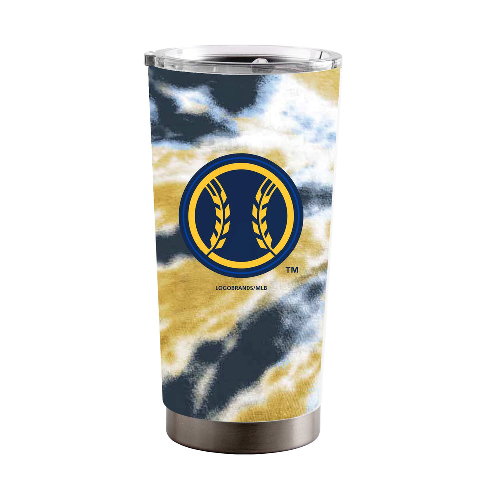Milwaukee Brewers 20oz Tie Dye Stainless Steel Tumbler - Logo Brands - Flyclothing LLC