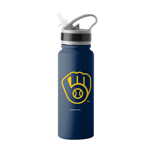 Milwaukee Brewers 25oz Logo SingleWall FlipTop Bottle - Logo Brands - Flyclothing LLC