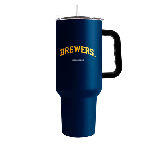 Milwaukee Brewers 40oz Flipside Powder Coat Tumbler - Logo Brands - Flyclothing LLC