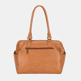 David Jones Zipper PU Leather Handbag - Trendsi
