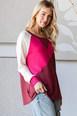 HOPELY Color Block Long Sleeve T-Shirt - Trendsi - Flyclothing LLC