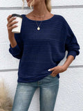 Full Size Round Neck Long Sleeve Top - Trendsi - Flyclothing LLC