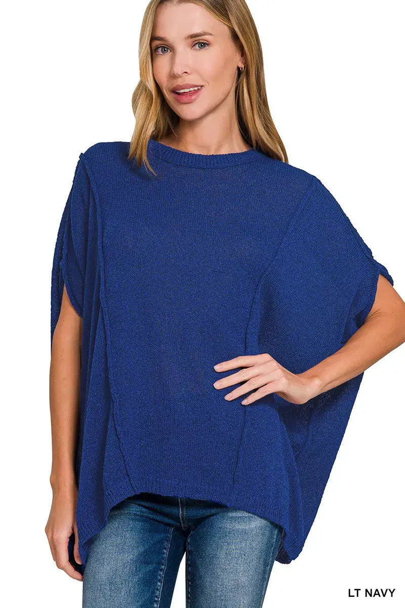 Zenana Drop Shoulder Short Sleeve Knit Top - Trendsi - Flyclothing LLC