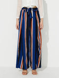 Side Slit Contrast Wide Leg Pants - Trendsi