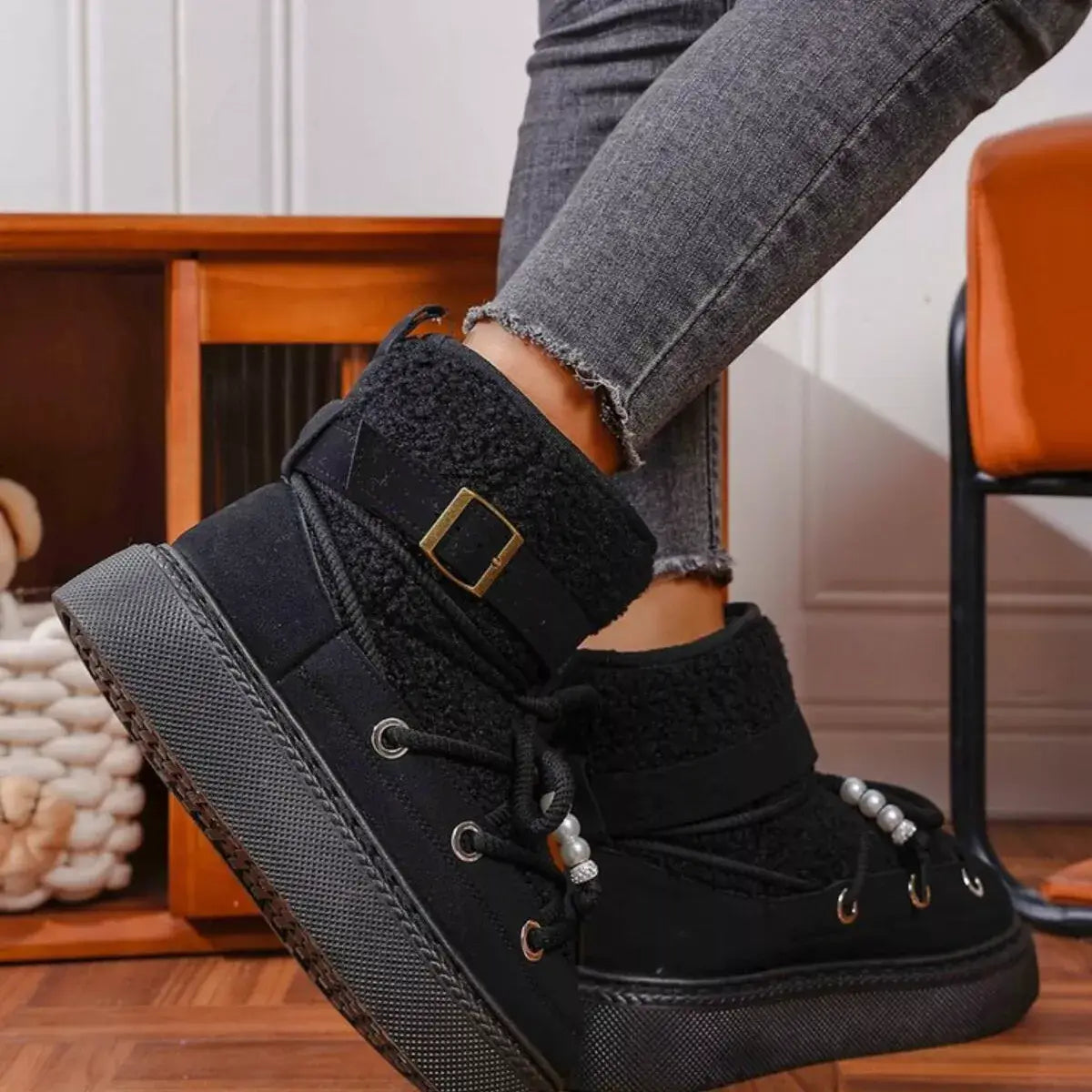 Lace Up Platform Boots - Trendsi - Flyclothing LLC