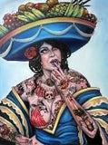 Black Market Art Company Blue Bananas Print