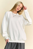 Davi & Dani Round Neck Raglan Sleeve Sweatshirt - Trendsi