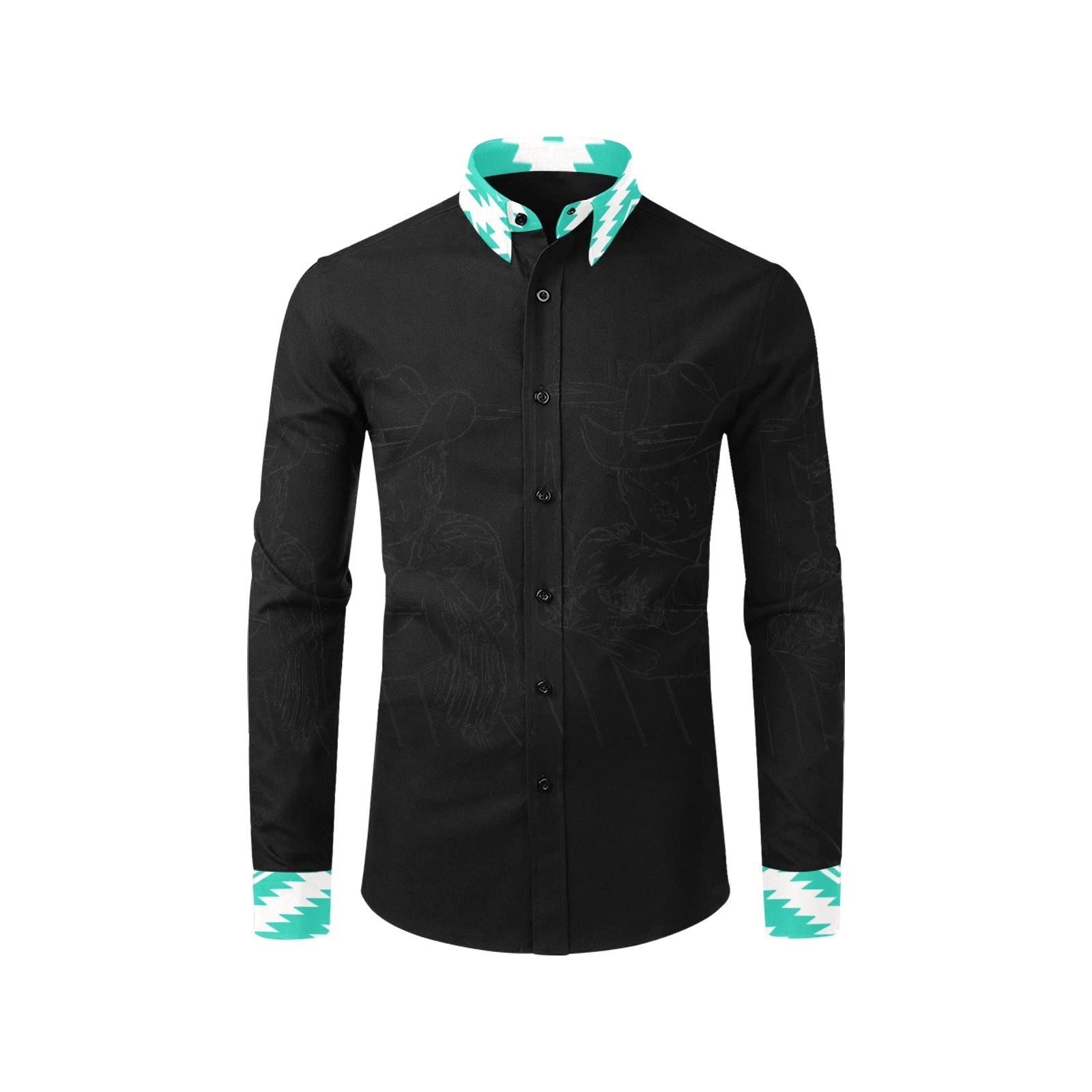 Baha Ranch Indian Headdress Unisex Western Button UP Shirt