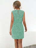 Twisted Printed Sleeveless Mini Dress - Trendsi - Flyclothing LLC