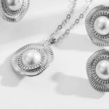 Alloy Pearl Pendant Necklace - Trendsi - Flyclothing LLC