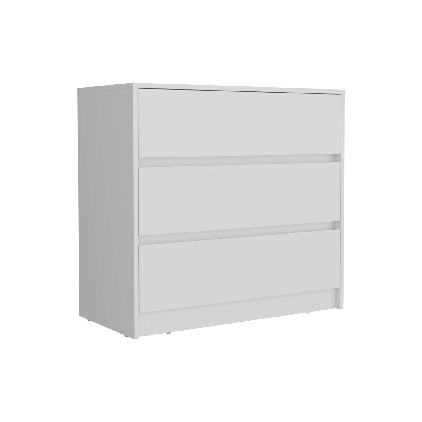 33" White Wood Three Drawer Dresser - HomeRoots - Flyclothing LLC