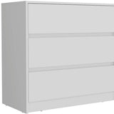 33" White Wood Three Drawer Dresser - HomeRoots - Flyclothing LLC