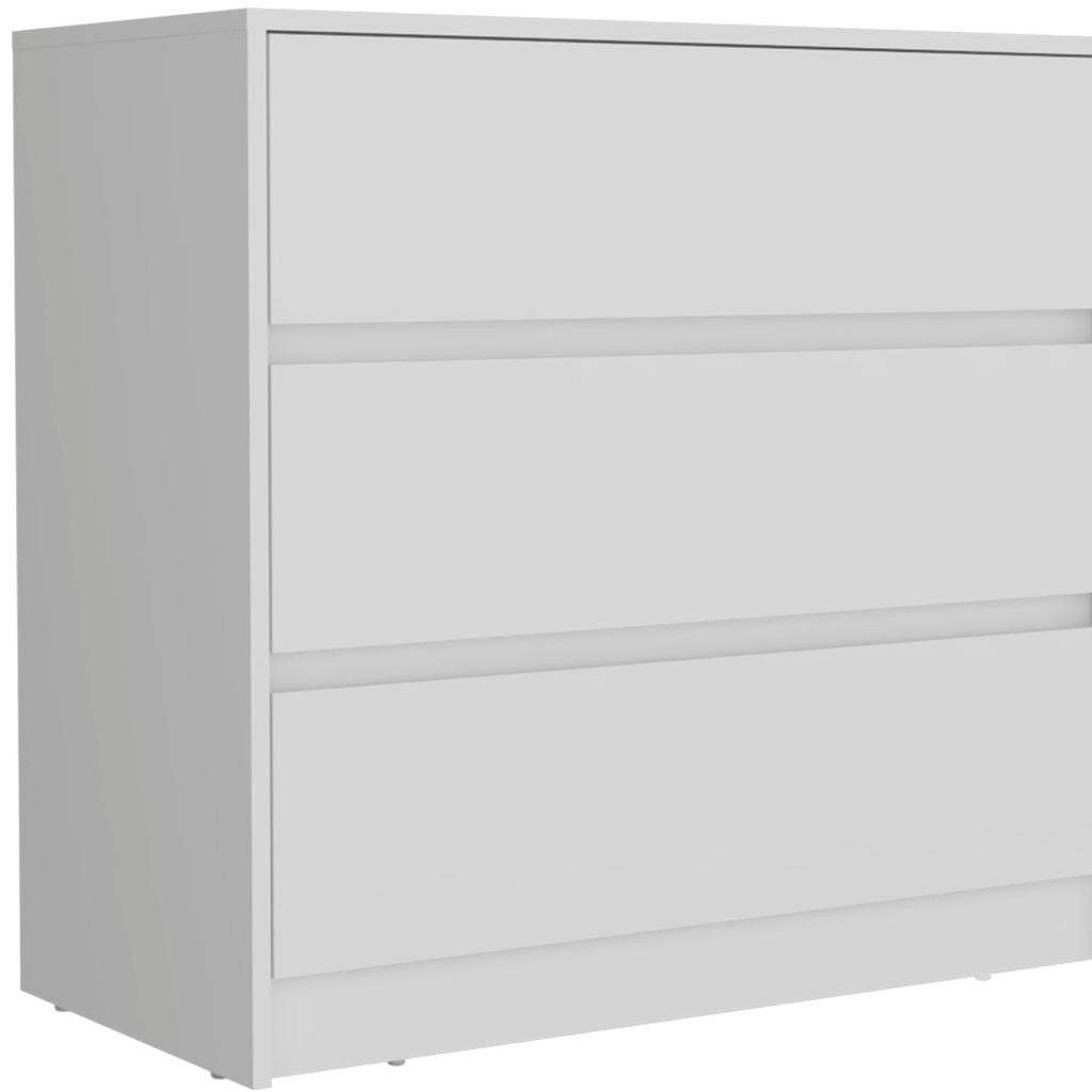 33" White Wood Three Drawer Dresser - HomeRoots - Flyclothing LLC