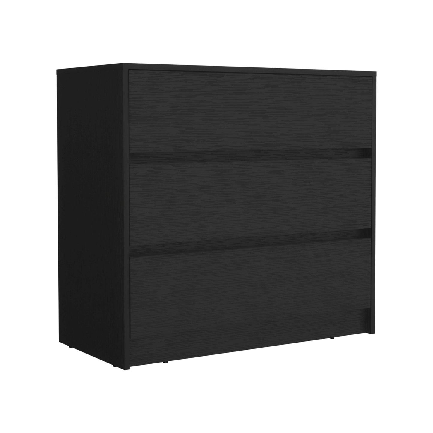 33" Black Wood Three Drawer Dresser - HomeRoots - Flyclothing LLC