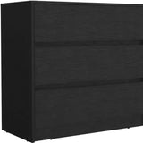 33" Black Wood Three Drawer Dresser - HomeRoots - Flyclothing LLC