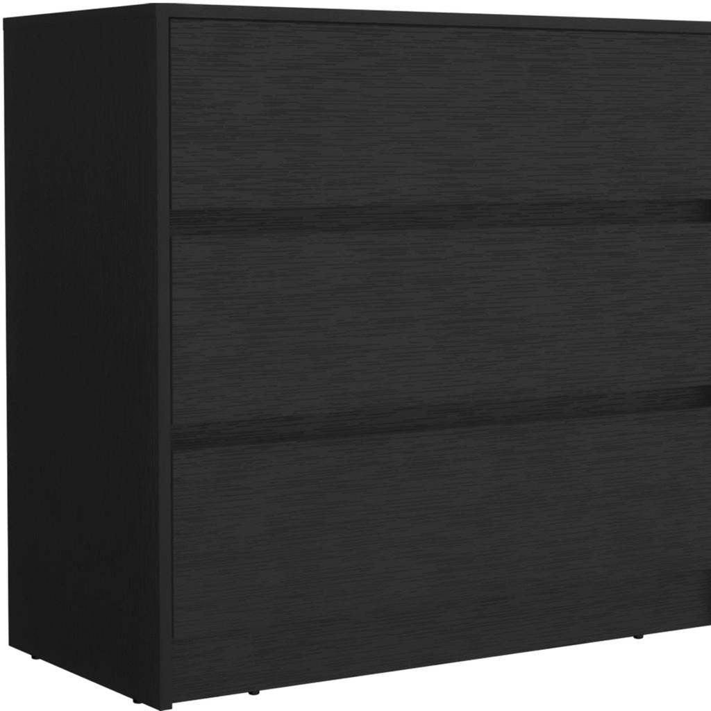 33" Black Wood Three Drawer Dresser - HomeRoots - Flyclothing LLC