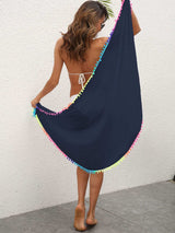 Rainbow Pompom Trim Swim Skirt - Trendsi - Flyclothing LLC