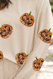 Sequin Pumpkin Round Neck Top and Shorts Set - Trendsi - Flyclothing LLC