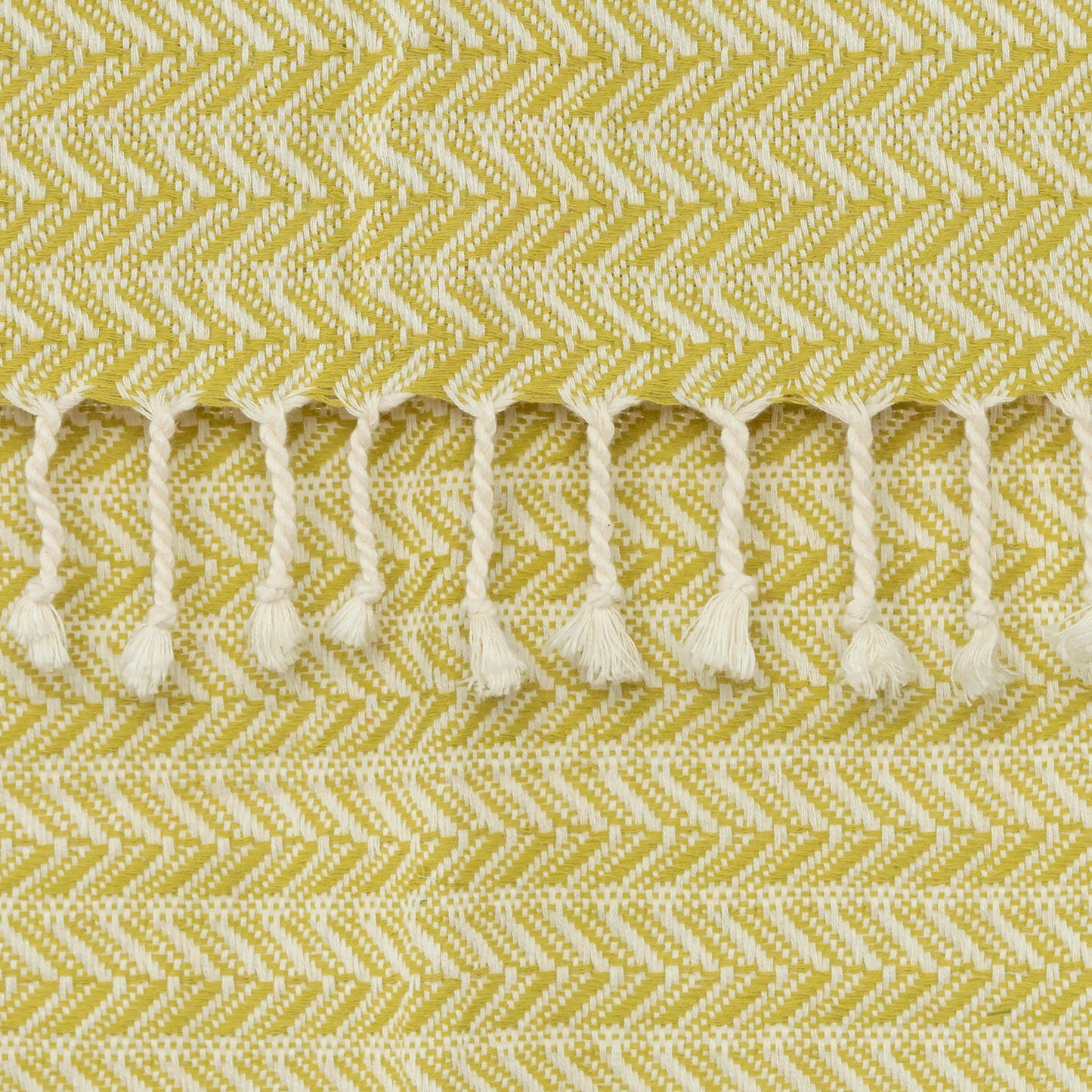 50" X 60" Green Cotton Woven Chevron Throw Blanket with Fringe