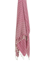 50" X 60" Hot Pink Cotton Woven Chevron Throw Blanket with Fringe - Homeroots - Flyclothing LLC