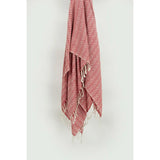 50" X 60" Red Cotton Woven Chevron Throw Blanket with Fringe - Homeroots - Flyclothing LLC