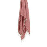 50" X 60" Red Cotton Woven Chevron Throw Blanket with Fringe - Homeroots - Flyclothing LLC