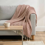 50" X 60" Red Cotton Woven Chevron Throw Blanket with Fringe - Homeroots - Flyclothing LLC