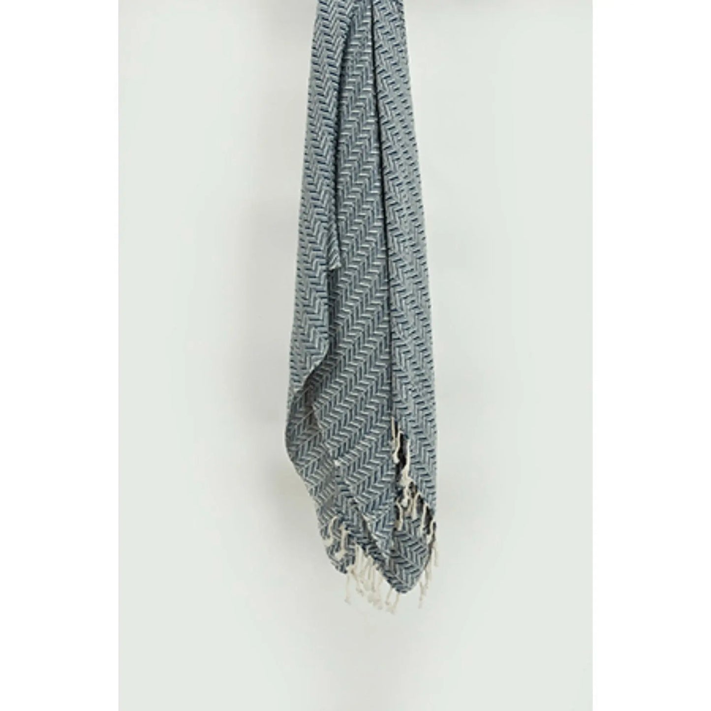50" X 60" Gray Cotton Woven Chevron Throw Blanket with Fringe - Homeroots - Flyclothing LLC