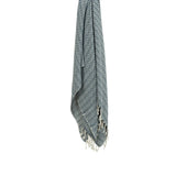 50" X 60" Gray Cotton Woven Chevron Throw Blanket with Fringe - Homeroots - Flyclothing LLC