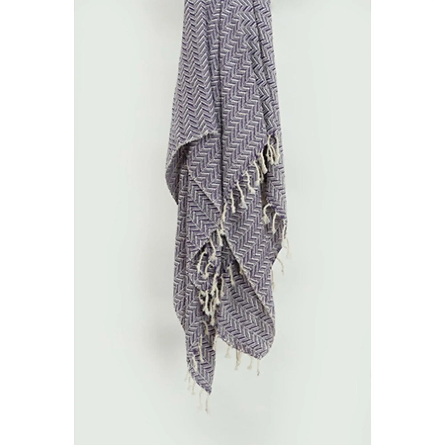 50" X 60" Purple Cotton Woven Chevron Throw Blanket with Fringe - Homeroots - Flyclothing LLC