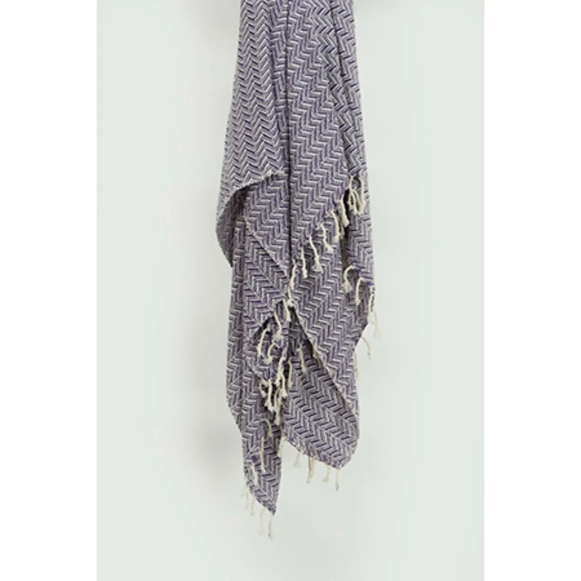 50" X 60" Purple Cotton Woven Chevron Throw Blanket with Fringe - Homeroots - Flyclothing LLC
