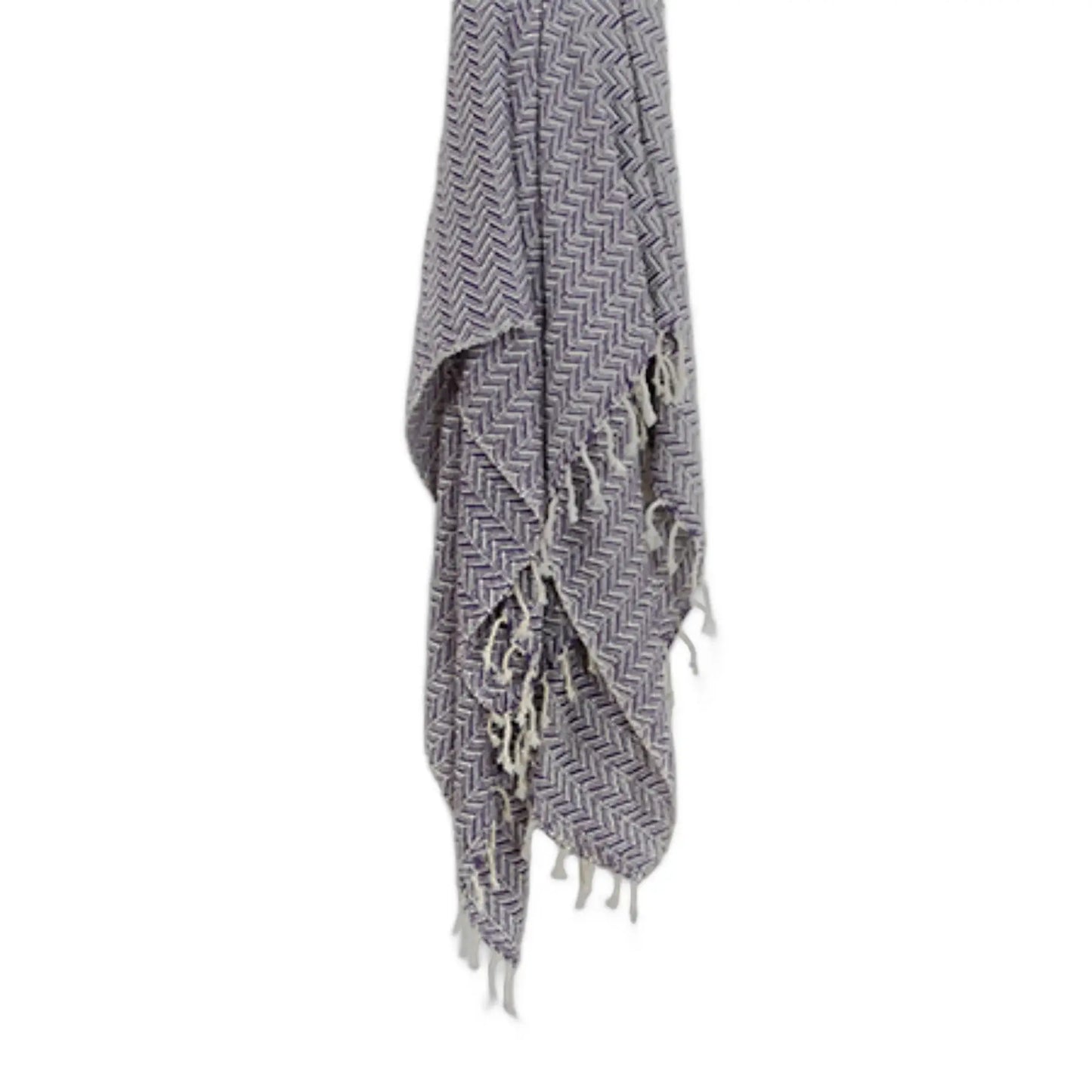 50" X 60" Purple Cotton Woven Chevron Throw Blanket with Fringe - Homeroots - Flyclothing LLC