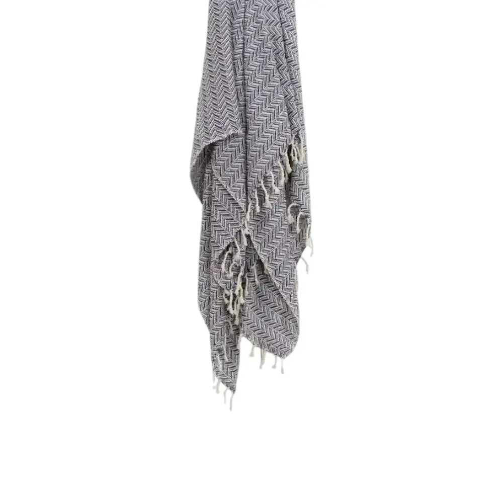 50" X 60" Purple Cotton Woven Chevron Throw Blanket with Fringe - Homeroots - Flyclothing LLC
