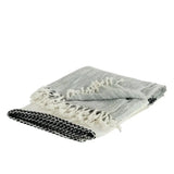50" X 60" Gray Cotton Woven Color Block Throw Blanket with Fringe - Homeroots - Flyclothing LLC