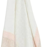 50" X 60" Blush Cotton Woven Color Block Throw Blanket with Fringe - Homeroots - Flyclothing LLC
