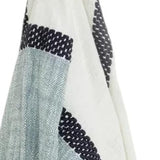 50" X 60" Blue And Ivory Cotton Woven Color Block Throw Blanket with Fringe