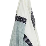 50" X 60" Blue And Ivory Cotton Woven Color Block Throw Blanket with Fringe