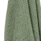 50" X 60" Green Cotton Woven Geometric Throw Blanket with Fringe - Homeroots - Flyclothing LLC