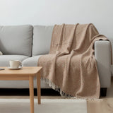 50" X 60" Brown Cotton Woven Geometric Throw Blanket with Fringe - Homeroots - Flyclothing LLC