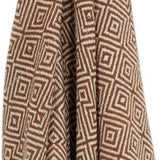 50" X 60" Brown Cotton Woven Geometric Throw Blanket with Fringe - Homeroots - Flyclothing LLC