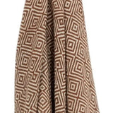 50" X 60" Brown Cotton Woven Geometric Throw Blanket with Fringe - Homeroots - Flyclothing LLC