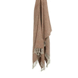 50" X 60" Brown Cotton Woven Geometric Throw Blanket with Fringe - Homeroots - Flyclothing LLC