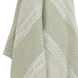 50" X 60" Natural Cotton Woven Striped Throw Blanket with Fringe - Homeroots - Flyclothing LLC