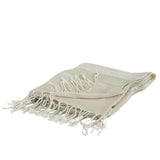 50" X 60" Natural Cotton Woven Striped Throw Blanket with Fringe - Homeroots - Flyclothing LLC